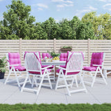 vidaXL Lowback Chair Cushion Set of 6 Pink Oxford fabric (100% polyester)