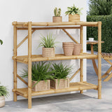 Vidaxl 3-Layer Shelf 39.4X15.7X35.4 Bamboo -Like New