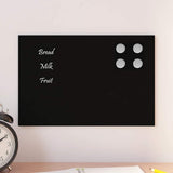 vidaXL Wall-mounted Magnetic Board Black 11.8x7.9 Tempered Glass