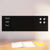 vidaXL Wall-mounted Magnetic Board Black 23.6x7.9 Tempered Glass