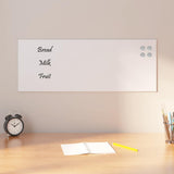 vidaXL Wall-mounted Magnetic Board White 31.5x11.8 Tempered Glass