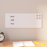 vidaXL Wall-mounted Magnetic Board White 19.7x7.9 Tempered Glass