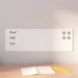vidaXL Wall-mounted Magnetic Board White 23.6x7.9 Tempered Glass