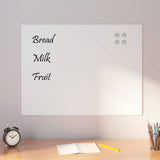 vidaXL Wall-mounted Magnetic Board White 31.5x23.6 Tempered Glass