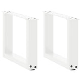 vidaXL Coffee Table Leg Set of 2 White Powder-coated steel Medium