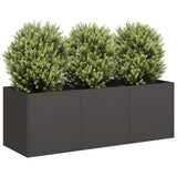 vidaXL Planter Black Coldrolled Steel Large Outdoor Planter Planters