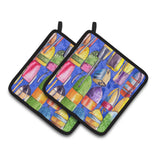 Caroline'S Treasures Lobster Bouys Pair Of Pot Holders 8723-4Pthd, 7.5Hx7.5W, Multicolor
