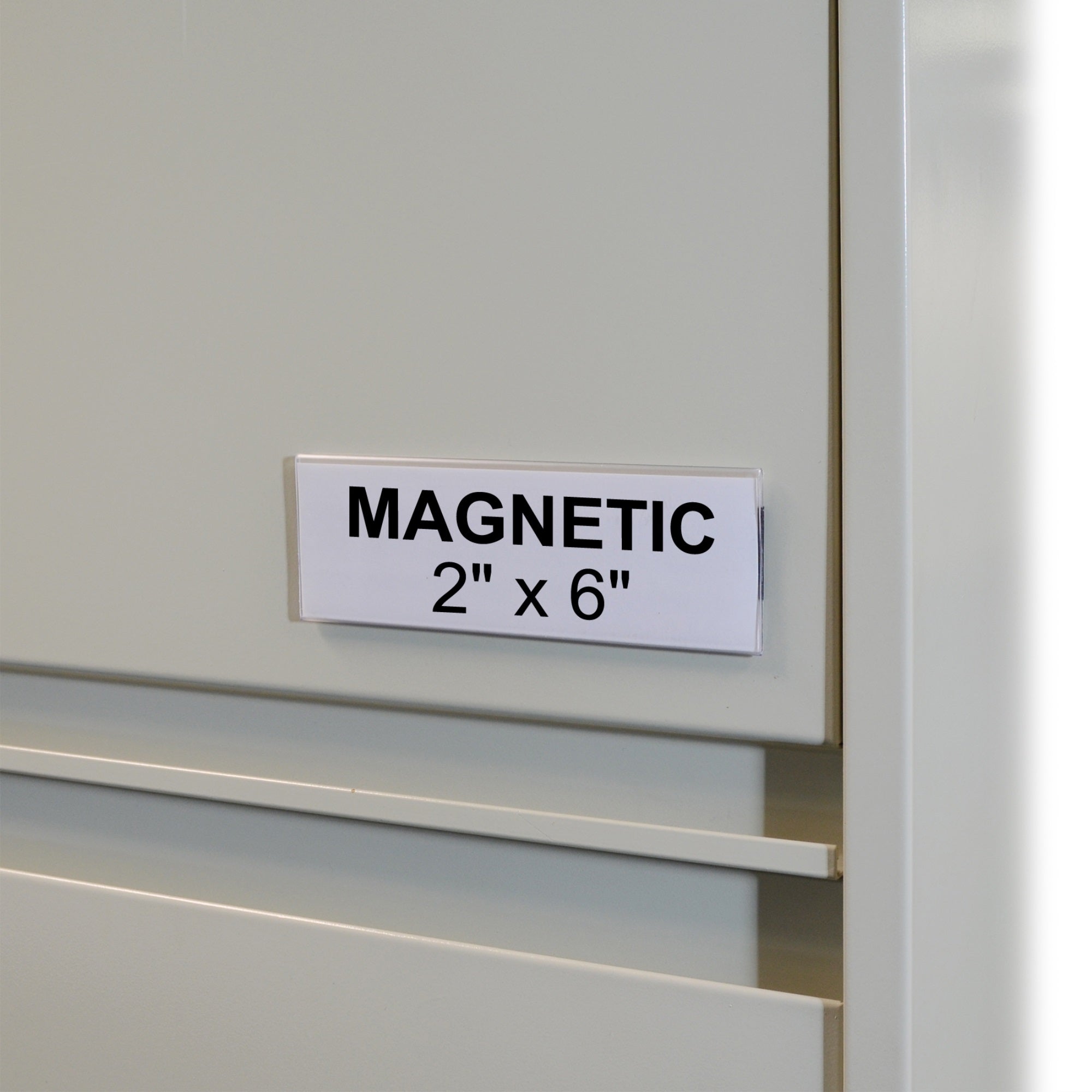 Hol-Dex Magnetic Shelf/Bin Label Holders, 2 Inch Magnetic Label Holder, 10/Bx, 87247