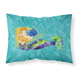 Caroline'S Treasures 8724Pillowcase Blonde Mermaid On Teal Fabric Standard Pillowcase, Large, Multicolor