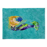 Caroline'S Treasures 8724Plmt Blonde Mermaid On Teal Fabric Placemat, Multicolor