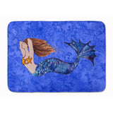 Caroline'S Treasures Brunette Mermaid On Blue Floor Mat, 19 X 27, Multicolor