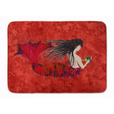 Caroline'S Treasures Black Haired Mermaid On Red Floor Mat, 19 X 27, Multicolor