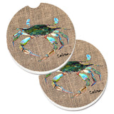 Caroline'S Treasures Crab Set Of 2 Cup Holder Car Coasters 8731Carc, 2.56, Multicolor