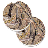 Caroline'S Treasures Deer Horns Set Of 2 Cup Holder Car Coasters 8732Carc, 2.56, Multicolor