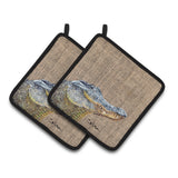 Caroline'S Treasures Alligator Pair Of Pot Holders 8733Pthd, 7.5Hx7.5W, Multicolor
