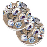 Caroline'S Treasures Oyster Set Of 2 Cup Holder Car Coasters 8734Carc, 2.56, Multicolor