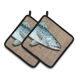 Caroline'S Treasures Fish Speckled Trout Pair Of Pot Holders 8737Pthd, 7.5Hx7.5W, Multicolor