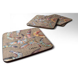 Caroline'S Treasures 8738Fc Shrimp Foam Coasters (Set Of 4), 3.5 H X 3.5 W, Multicolor