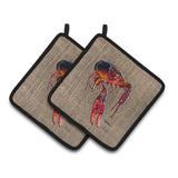 Caroline'S Treasures Crawfish Pair Of Pot Holders 8739Pthd, 7.5Hx7.5W, Multicolor
