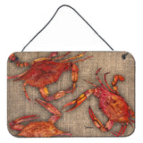 Caroline'S Treasures Cooked Crabs On Faux Burlap Aluminum Metal Wall Or Door Hanging Prints, 8 X 12