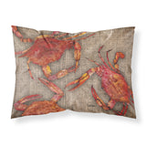 Caroline'S Treasures 8742Pillowcase Cooked Crabs On Faux Burlap Moisture Wicking Fabric Standard Pillowcase, Large, Multicolor