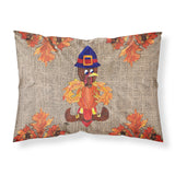 Caroline'S Treasures 8743Pillowcase Turkey Pilgrim Fleur De Lis Moisture Wicking Fabric Standard Pillowcase, Large, Multicolor