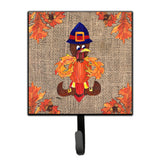 Caroline'S Treasures 8743Sh4 Thanksgiving Turkey Pilgrim Fleur De Lis Leash Holder Or Key Hook, Small, Multicolor
