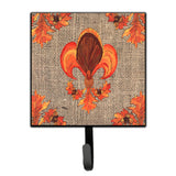 Caroline'S Treasures 8744Sh4 Thanksgiving Turkey Fleur De Lis Leash Holder Or Key Hook, Small, Multicolor