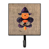 Caroline'S Treasures 8748Sh4 Halloween Pumpkin Bat Fleur De Lis Leash Holder Or Key Hook, Small, Multicolor