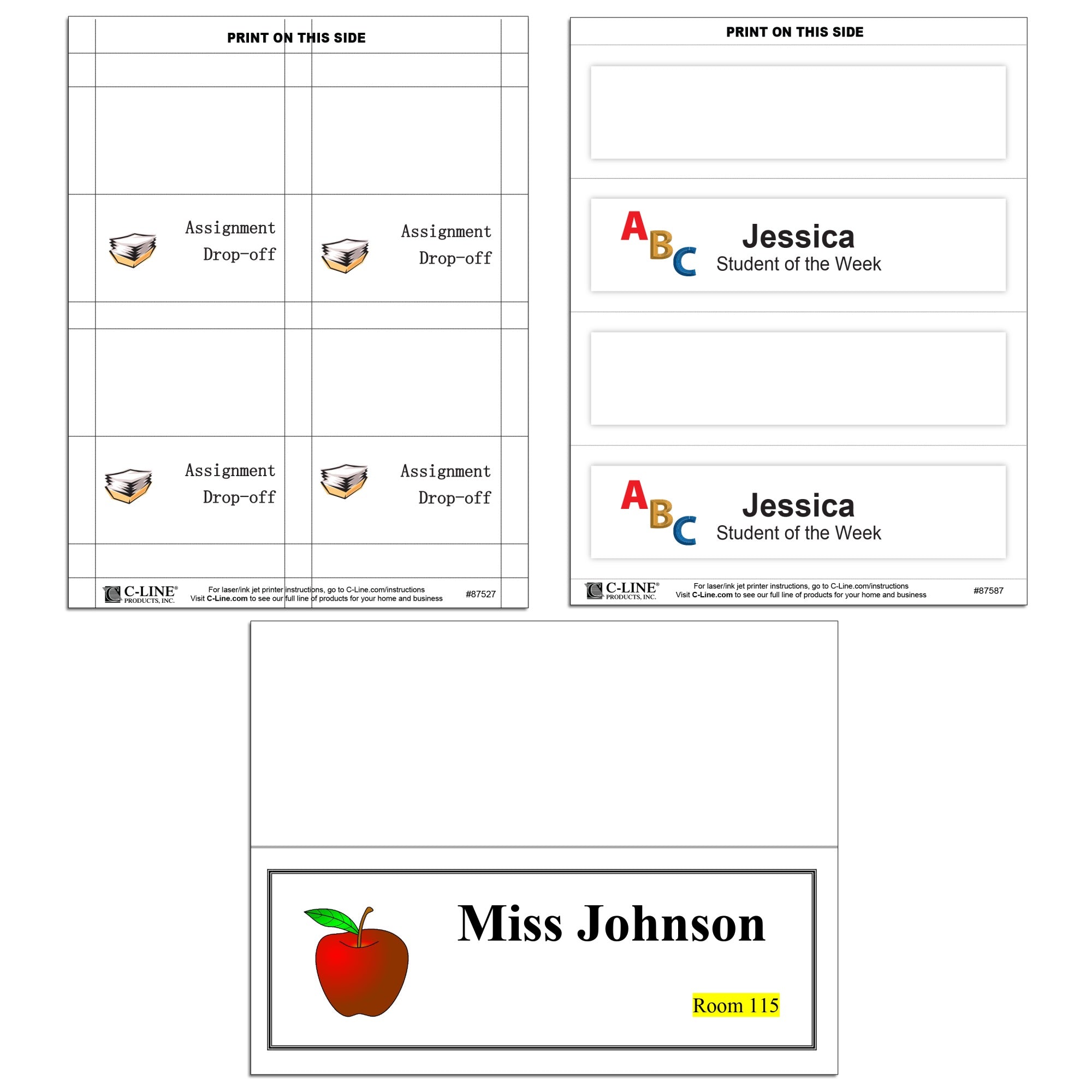 Small Scored White Name Tent Cardstock, 160/Bx, 87527