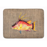 Caroline'S Treasures Hog Snapper On Faux Burlap Floor Mat, 19 X 27, Multicolor