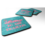 Caroline'S Treasures 8757Fc Welcome To The Trailer Foam Coasters (Set Of 4), 3.5 H X 3.5 W, Multicolor