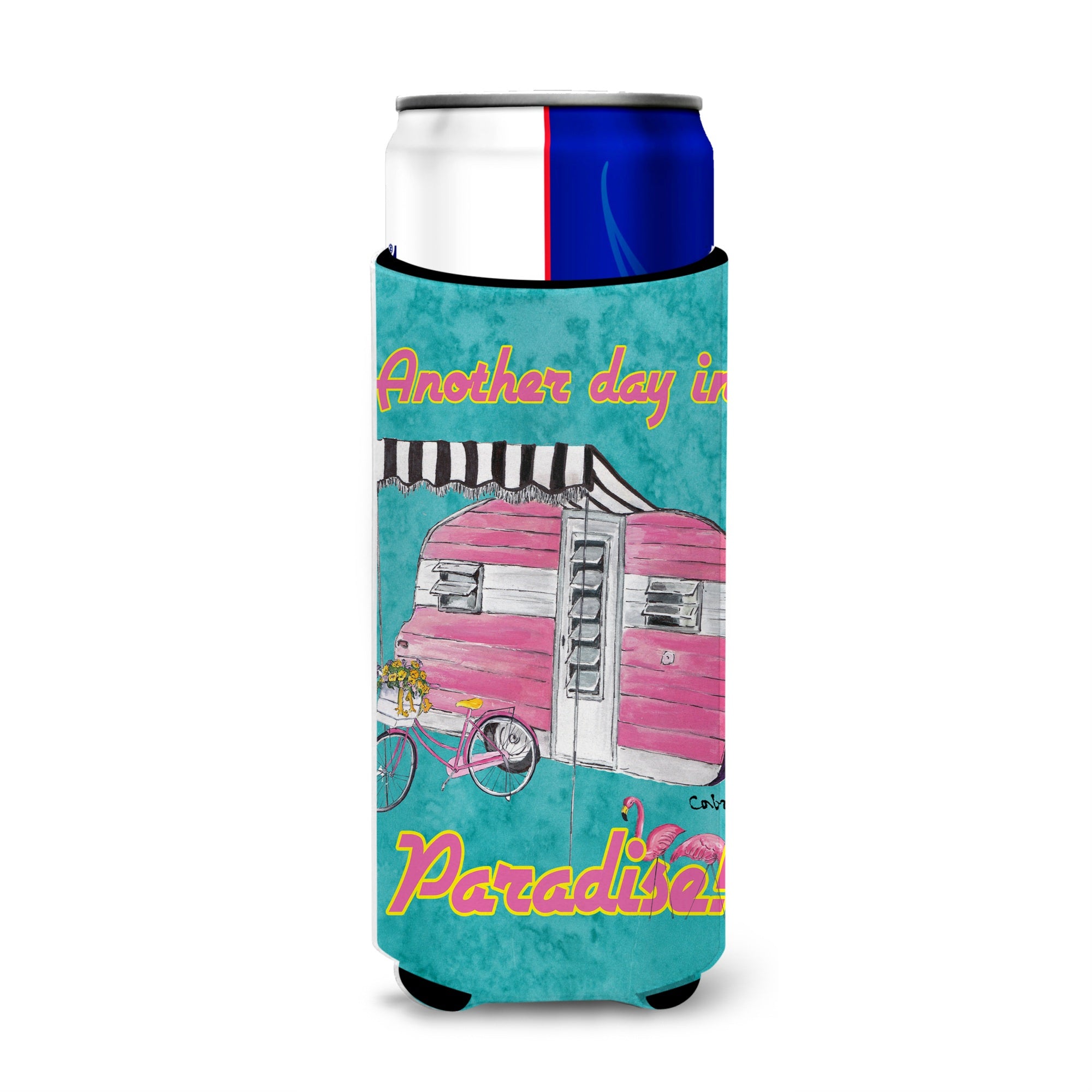 Another Day In Paradise Retro Glamping Trailer Ultra Beverage Insulators For Slim Cans 8759Muk