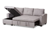 Baxton Studio Lianna Modern And Contemporary Light Grey Fabric Upholstered Sectional Sofa