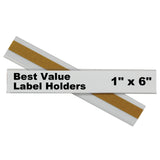 Best Value Peel & Stick Shelf/Bin Label Holders, 1 Inch X 6 Inch Removable Adhesive Label Holder, 50/Pk, 87627