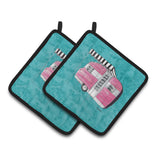 Caroline'S Treasures Welcome To The Trailer Pair Of Pot Holders 8764Pthd, 7.5Hx7.5W, Multicolor