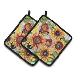 Caroline'S Treasures Sunflowers Pair Of Pot Holders 8766Pthd, 7.5Hx7.5W, Multicolor