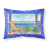 Caroline'S Treasures 8767Pillowcase Adirondack Chairs Blue Moisture Wicking Fabric Standard Pillowcase, Large, Multicolor