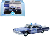 1960 Ford Fairlane Sedan Massachusetts State Police Radar Car Blue TwoTone 1/87 (HO) Scale Diecast Model Car by Oxford Diecas