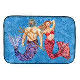Caroline'S Treasures Mermaid And Merman Dish Drying Mat, 14 X 21, Multicolor