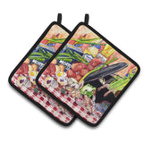 Caroline'S Treasures Recipe For Gumbo & Potato Salad Flag Pair Of Pot Holders 8825-1Pthd, 7.5Hx7.5W, Multicolor