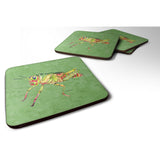 Caroline'S Treasures 8848Fc Grasshopper On Avacado Foam Coasters (Set Of 4), 3.5 H X 3.5 W, Multicolor