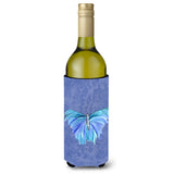 Butterfly On Slate Blue Wine Bottle Beverage Insulator Beverage Insulator Hugger