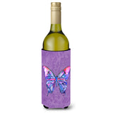 Butterfly On Purple Wine Bottle Beverage Insulator Beverage Insulator Hugger