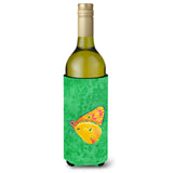 Butterfly Orange On Green Wine Bottle Beverage Insulator Beverage Insulator Hugger
