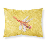 Caroline'S Treasures 8866Pillowcase Dragonfly On Yellow Moisture Wicking Fabric Standard Pillowcase, Large, Multicolor
