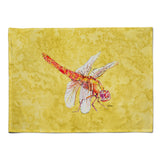 Caroline'S Treasures 8866Plmt Dragonfly On Yellow Fabric Placemat, Multicolor