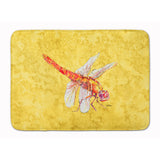 Caroline'S Treasures Dragonfly On Yellow Floor Mat, 19 X 27, Multicolor