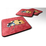 Caroline'S Treasures 8869Fc Lady Bug On Red Foam Coasters (Set Of 4), 3.5 H X 3.5 W, Multicolor