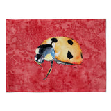 Caroline'S Treasures 8869Plmt Lady Bug On Red Fabric Placemat, Multicolor